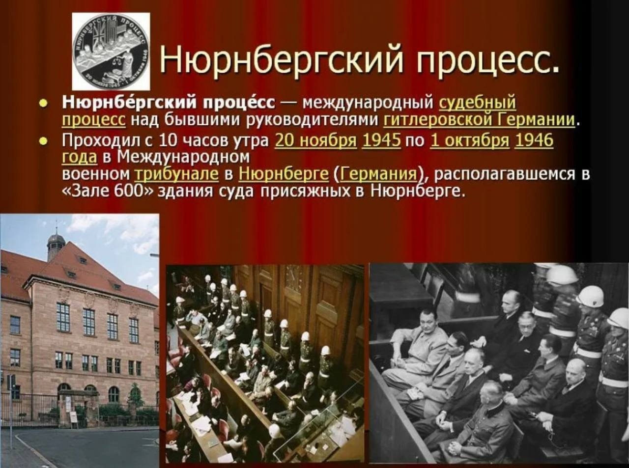 Военный процесс в нюрнберге. Нюрнбергский трибунал 1945-1946 гг. Нюрнбергский процесс 1945 итоги. Нюрнбергский суд 1945. 20 Ноября 1945 года начался Нюрнбергский процесс.